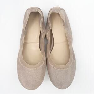 COLE HAAN Shoes Size 7 Ballet Flats Taupe Silver Elastic Stretch Classic Office
